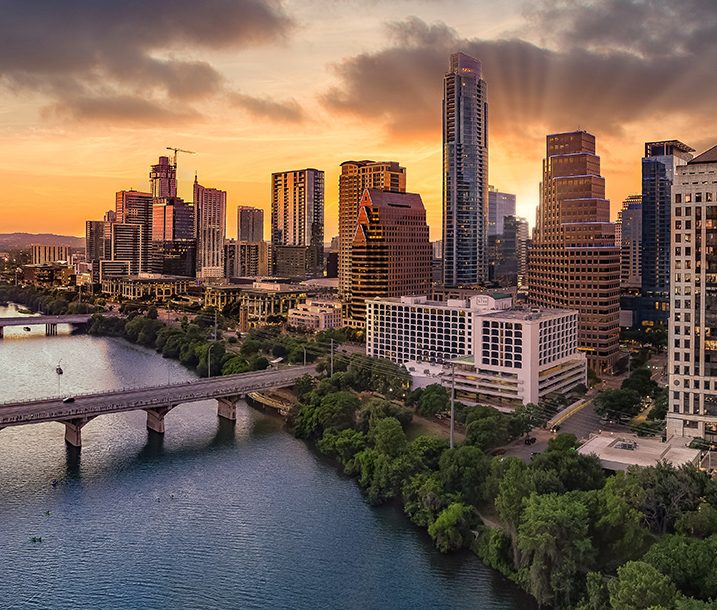 Austin Texas during sunset